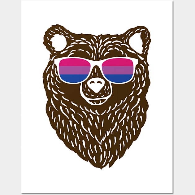 LGBTQ Bear Cool Sunglasses Progressive Bisexual Flag Wall Art by Sonyi